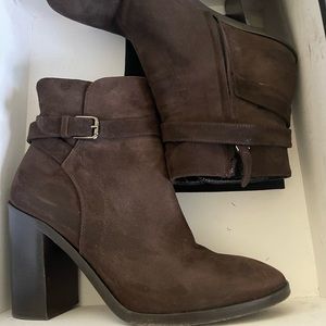Barneys New York dark brown booties